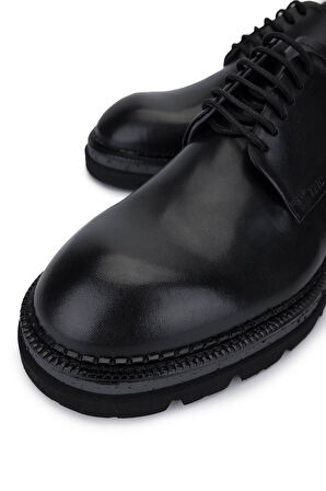 Tamer Tanca Erkek Hakiki Deri Siyah Antik Casual Ayakkabı 987 261 ERK AYK SK25-26 SIYAH ANTIK