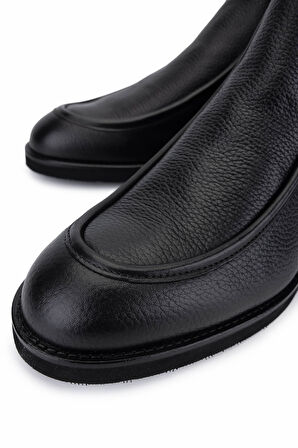 Tamer Tanca Erkek Hakiki Deri Siyah Floter Klasik Bot 987 252 ERK BOT SK25-26 SIYAH FLTR