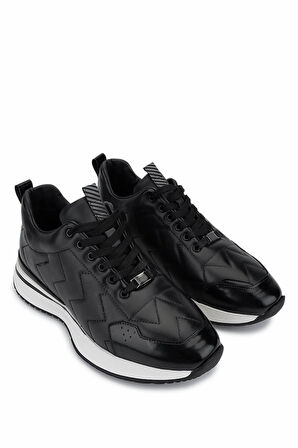 Tamer Tanca Erkek Hakiki Deri Siyah Deri Sneakers & Spor Ayakkabı 381 22364 ERK AYK SK25-26 SIYAH DR