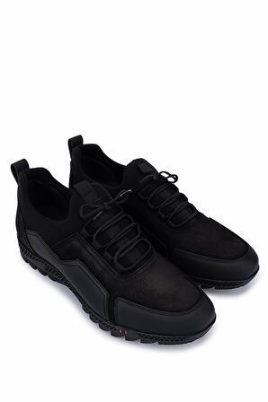 Tamer Tanca Erkek Hakiki Deri Siyah Nubuk Sneakers & Spor Ayakkabı 381 10312 ERK AYK SK25-26 SIYAH NBK