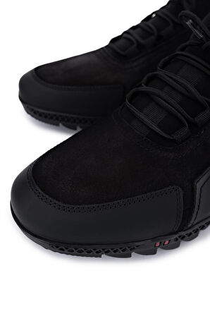 Tamer Tanca Erkek Hakiki Deri Siyah Nubuk Sneakers & Spor Ayakkabı 381 10312 ERK AYK SK25-26 SIYAH NBK
