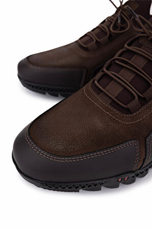Tamer Tanca Erkek Hakiki Deri Kahverengi Nubuk Sneakers & Spor Ayakkabı 381 10312 ERK AYK SK25-26 KAHVE NBK
