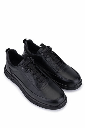 Tamer Tanca Erkek Hakiki Deri Siyah Deri Casual Ayakkabı 381 22534 ERK AYK SK25-26 SIYAH DR