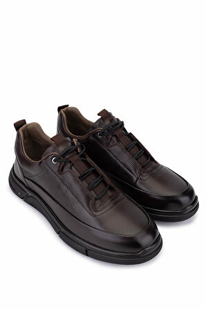 Tamer Tanca Erkek Hakiki Deri Kahverengi Casual Ayakkabı 381 22534 ERK AYK SK25-26 KAHVE DR