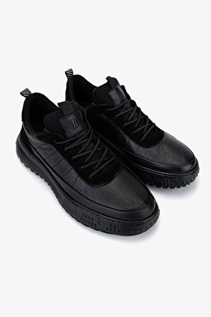 Valmenti Erkek Hakiki Deri Siyah Sneakers & Spor Ayakkabı 381 22487 ERK AYK SK25-26 SIYAH