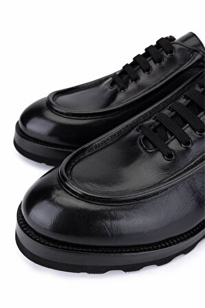 Tamer Tanca Erkek Hakiki Deri Siyah Casual Ayakkabı 987 251 ERK AYK SK25-26 SIYAH BFL/GYK