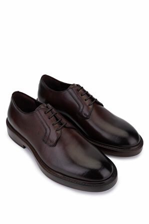 Tamer Tanca Erkek Hakiki Deri Kahverengi Klasik Ayakkabı 987 262 ERK AYK SK25-26 KAHVE DR