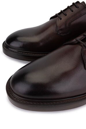 Tamer Tanca Erkek Hakiki Deri Kahverengi Klasik Ayakkabı 987 262 ERK AYK SK25-26 KAHVE DR