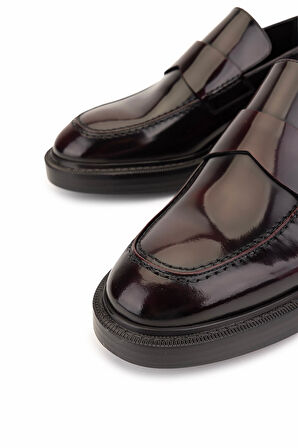 Tamer Tanca Erkek Hakiki Deri Bordo Loafer Ayakkabı 987 281 ERK AYK SK25-26 BORDO ACMA