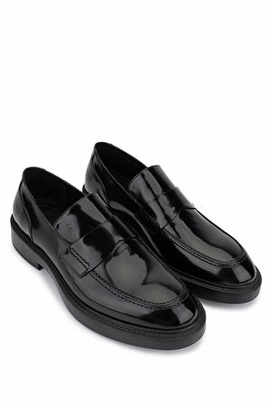 Tamer Tanca Erkek Hakiki Deri Siyah Açma Loafer Ayakkabı 987 281 ERK AYK SK25-26 SIYAH ACMA