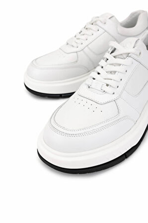 Tamer Tanca Erkek Hakiki Deri Beyaz Sneakers & Spor Ayakkabı 298 3228-2605 ERK AYK SK25-26 BEYAZ
