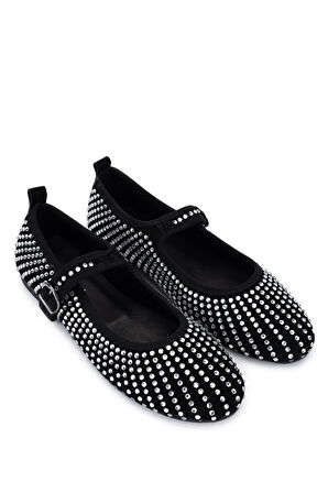 Valmenti Kadın Hakiki Deri Siyah Süet Babet Ayakkabı 970 7988-VAL BN AYK Y25 SIYAH SUET