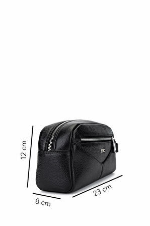 Tamer Tanca Erkek Hakiki Deri Siyah Floter Traş Çantası 301 230210 ERK CNT SK25-26 SIYAH FLTR