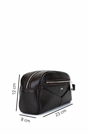 Tamer Tanca Erkek Hakiki Deri Kahverengi Traş Çantası 301 230210 ERK CNT SK25-26 KAHVE FLTR