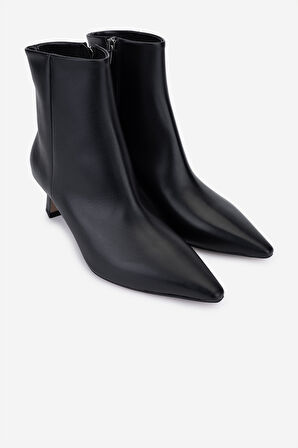 Valmenti Kadın Hakiki Deri Siyah Topuklu Bot 1154 1651 BN BOT SK25-26 NERO