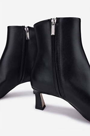 Valmenti Kadın Hakiki Deri Siyah Topuklu Bot 1154 1651 BN BOT SK25-26 NERO