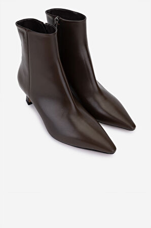 Valmenti Kadın Hakiki Deri Kahverengi Topuklu Bot 1154 1651 BN BOT SK25-26 CAFFE