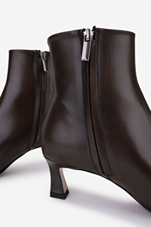 Valmenti Kadın Hakiki Deri Kahverengi Topuklu Bot 1154 1651 BN BOT SK25-26 CAFFE