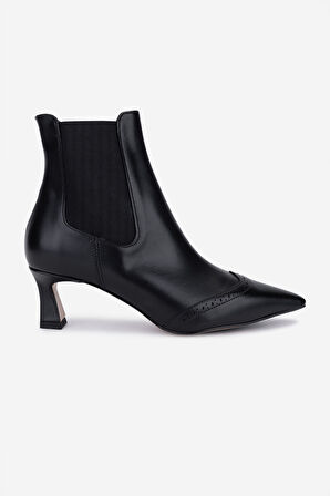 Valmenti Kadın Hakiki Deri Siyah Topuklu Bot 1154 1654 BN BOT SK25-26 NERO