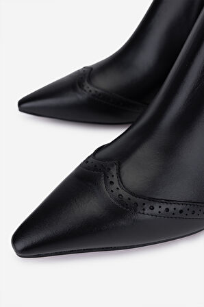 Valmenti Kadın Hakiki Deri Siyah Topuklu Bot 1154 1654 BN BOT SK25-26 NERO