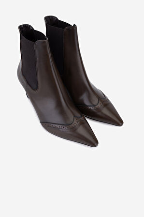 Valmenti Kadın Hakiki Deri Kahverengi Topuklu Bot 1154 1654 BN BOT SK25-26 CAFFE