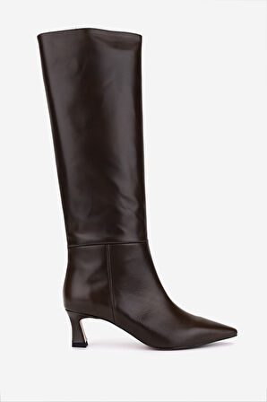 Valmenti Kadın Hakiki Deri Kahverengi Topuklu Çizme 1154 1655 BN CZM SK25-26 CAFFE