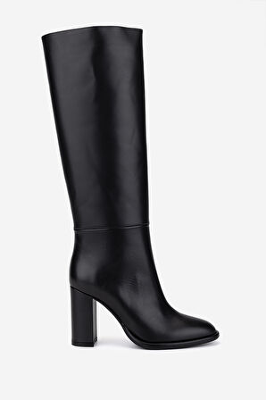 Valmenti Kadın Hakiki Deri Siyah Topuklu Çizme 1154 2461 BN CZM SK25-26 NERO