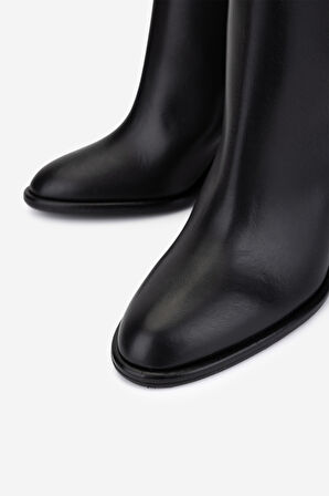 Valmenti Kadın Hakiki Deri Siyah Topuklu Çizme 1154 2461 BN CZM SK25-26 NERO