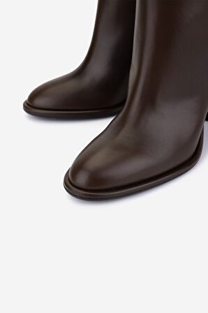 Valmenti Kadın Hakiki Deri Kahverengi Topuklu Çizme 1154 2461 BN CZM SK25-26 CAFFE