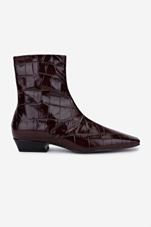 Valmenti Kadın Hakiki Deri Bordo Topuklu Bot 1154 309 BN BOT SK25-26 BORDO