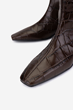 Valmenti Kadın Hakiki Deri Kahverengi Topuklu Çizme 1154 312 BN CZM SK25-26 CAFFE