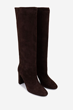 Valmenti Kadın Hakiki Deri Kahverengi Topuklu Çizme 1154 3146 BN CZM SK25-26 CAFFE