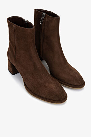 Valmenti Kadın Hakiki Deri Kahverengi Topuklu Bot 1154 3216 BN BOT SK25-26 CASTAGNO