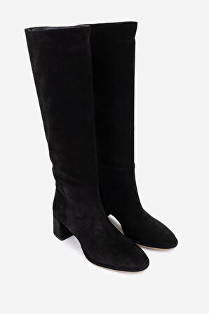 Valmenti Kadın Hakiki Deri Siyah Topuklu Çizme 1154 3217 BN CZM SK25-26 NERO