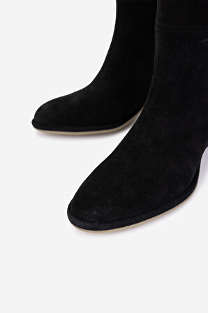 Valmenti Kadın Hakiki Deri Siyah Topuklu Çizme 1154 3217 BN CZM SK25-26 NERO