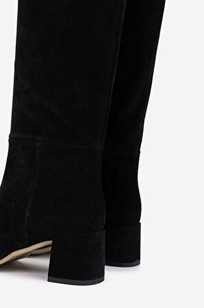 Valmenti Kadın Hakiki Deri Siyah Topuklu Çizme 1154 3217 BN CZM SK25-26 NERO