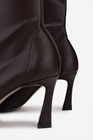 Valmenti Kadın Kahverengi Hakiki Deri Topuklu Bot 1154 790 BN BOT SK25-26 CAFFE/CAFFE