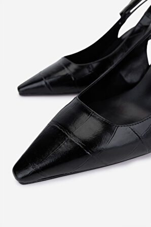 Valmenti Kadın Hakiki Deri Siyah Topuklu Ayakkabı 1154 792 BN AYK SK25-26 NERO