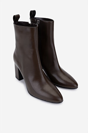 Valmenti Kadın Hakiki Deri Kahverengi Topuklu Bot 1154 860 BN BOT SK25-26 CAFFE