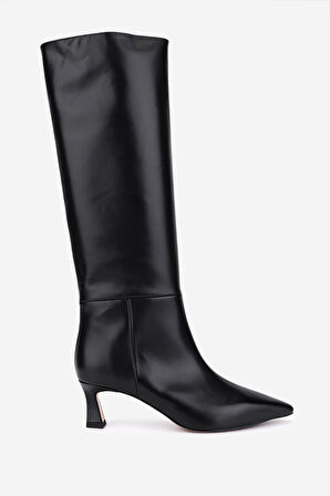 Valmenti Kadın Hakiki Deri Siyah Topuklu Çizme 1154 1655 BN CZM SK25-26 NERO