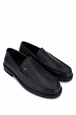 Tamer Tanca Erkek Hakiki Deri Siyah Floter Loafer Ayakkabı 1008 3500 ERK AYK SK25-26 SIYAH FLTR