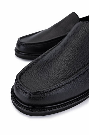 Tamer Tanca Erkek Hakiki Deri Siyah Floter Loafer Ayakkabı 1008 3500 ERK AYK SK25-26 SIYAH FLTR