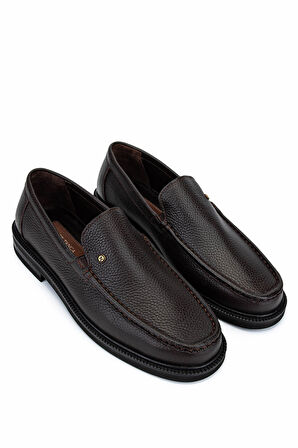 Tamer Tanca Erkek Hakiki Deri Kahverengi Loafer Ayakkabı 1008 3500 ERK AYK SK25-26 KAHVE FLTR