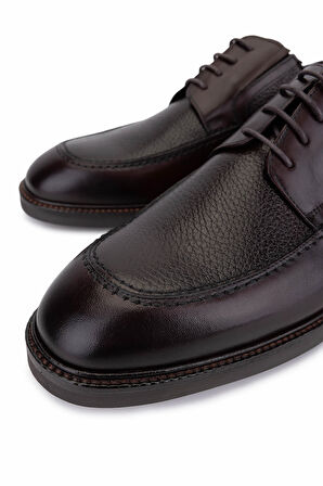 Tamer Tanca Erkek Hakiki Deri Kahverengi Klasik Ayakkabı 183 27750 ERK AYK SK25-26 KAHVE DR/FLTR