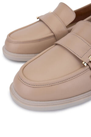 Tamer Tanca Kadın Hakiki Deri Vizon Loafer Ayakkabı 1061 8118 BN AYK Y25 VIZON DR