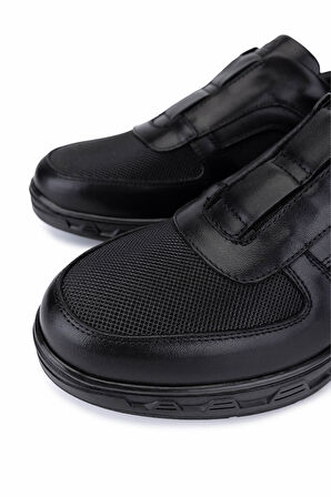 Tamer Tanca Erkek Hakiki Deri Siyah Sneakers & Spor Bot 298 3299-56602 ERK BOT SK25-26 SIYAH