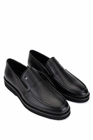 Tamer Tanca Erkek Hakiki Deri Siyah Loafer Ayakkabı 1008 3501 ERK AYK SK25-26 SIYAH FLTR DZ