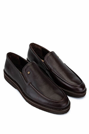 Tamer Tanca Erkek Hakiki Deri Kahverengi Loafer Ayakkabı 1008 3501 ERK AYK SK25-26 KAHVE FLTR DZ