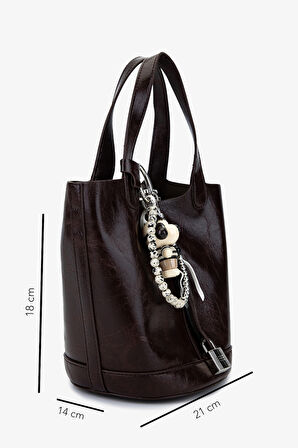 Valmenti Kadın Suni Deri Kahverengi Omuz Çanta 921 27093 BN CNT SK25-26 KAHVE