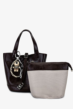 Valmenti Kadın Suni Deri Kahverengi Omuz Çanta 921 27093 BN CNT SK25-26 KAHVE